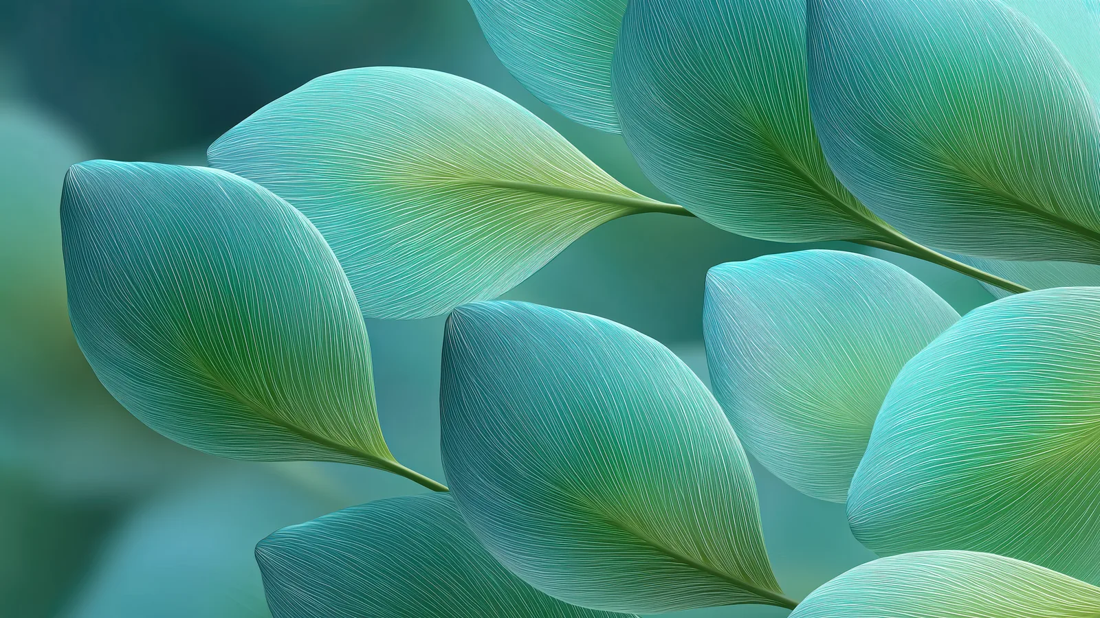 Teal Feathers landscape version