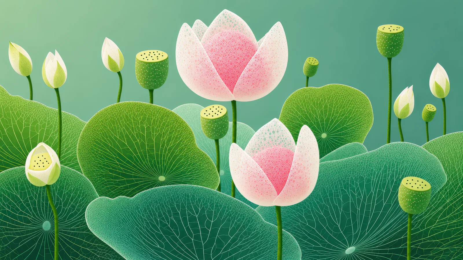 Mint Lotus landscape version